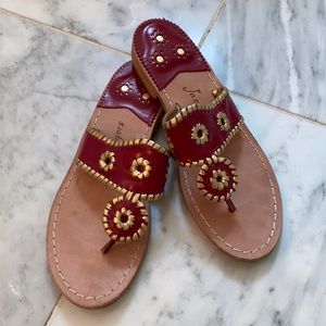 Jack Rogers classic sandals red with gold